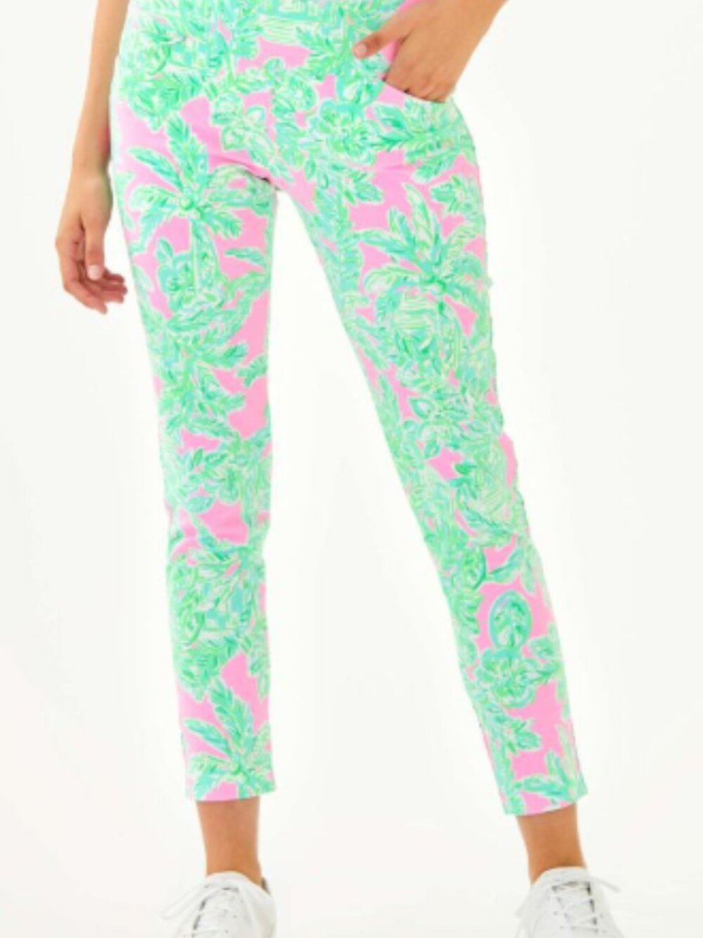 Lilly Pulitzer Kelly High Rise Skinny Ankle Pants Vibrant Monkey- 10